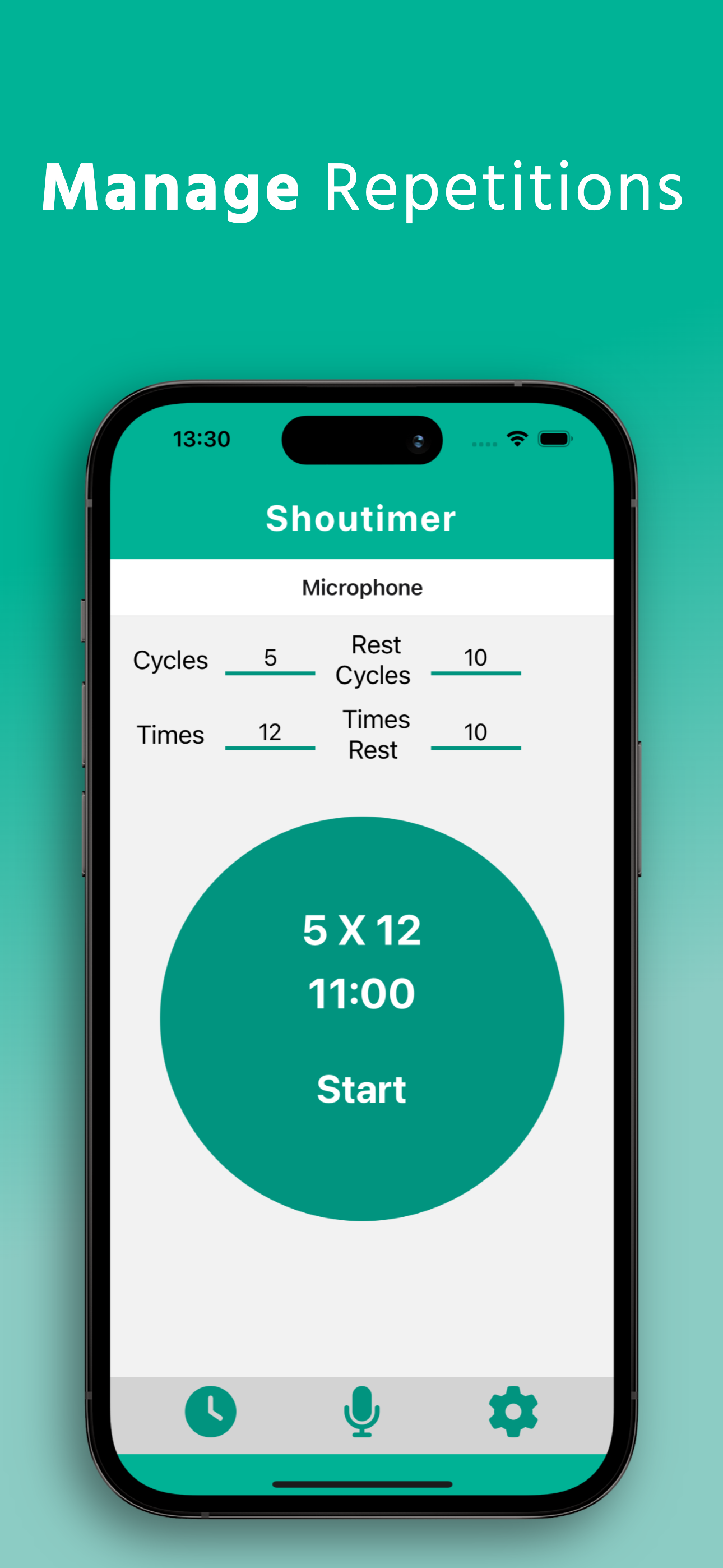 Manage Repetitions screen